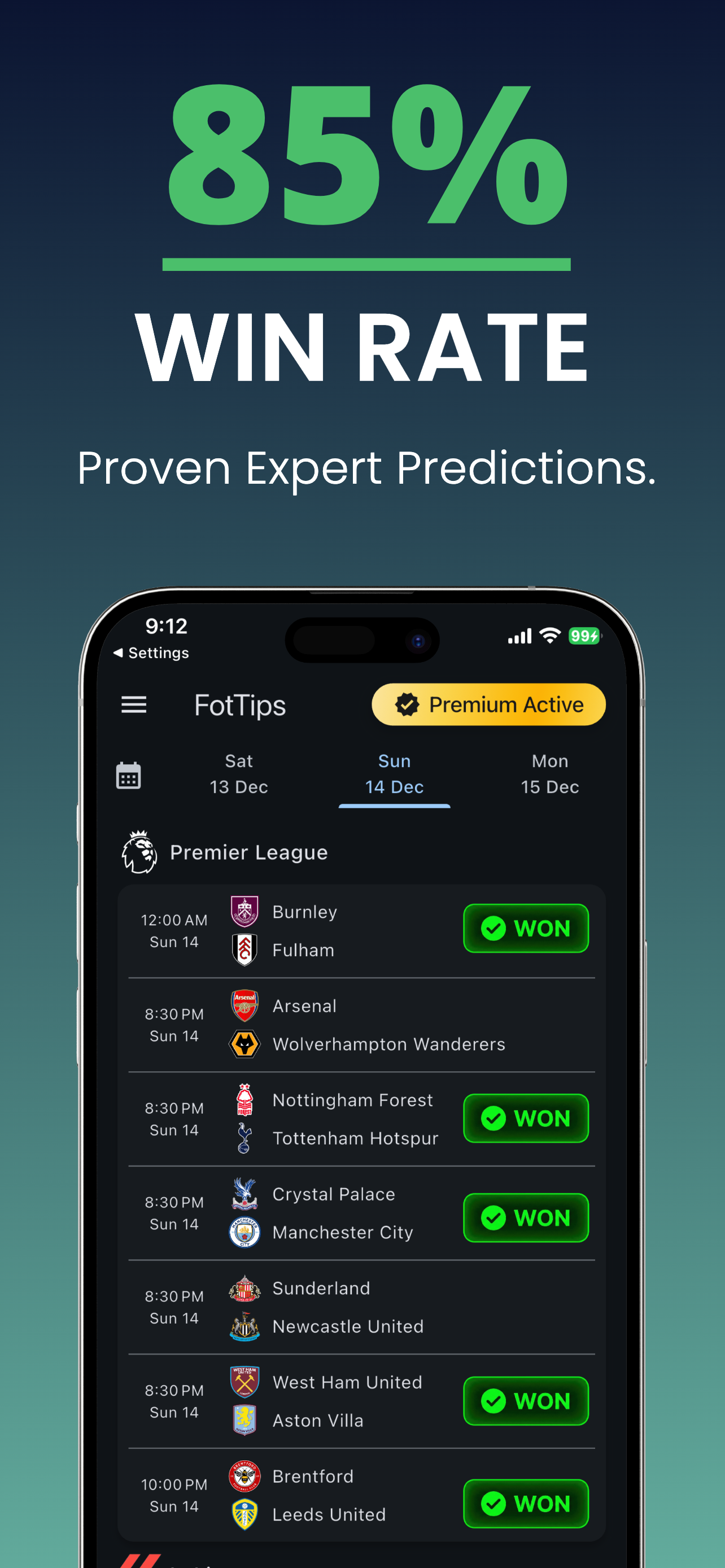 85% Win Rate - Proven Expert Football Predictions